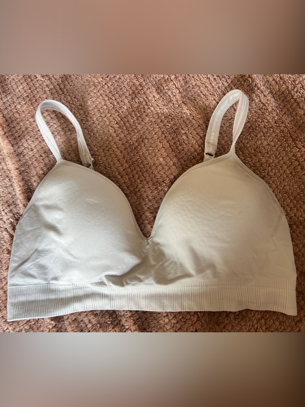 Athleta Seamless Wireless Comfort Bra - Gray/Cream